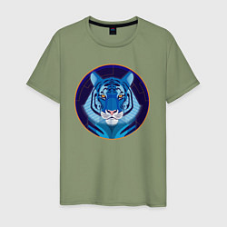 Мужская футболка Голубой водяной тигр символ 2022 года