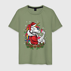 Мужская футболка Unicorn Santa