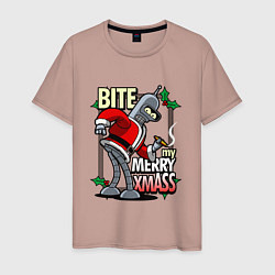 Мужская футболка Bite my merry xmASS