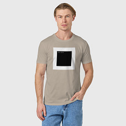 Футболка хлопковая мужская Чёрный квадрат программиста Hello World, цвет: миндальный — фото 2