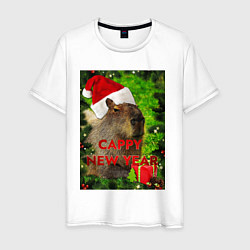 Мужская футболка Капибара happy new year capybara новый год