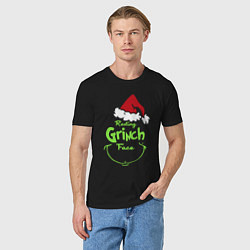 Футболка хлопковая мужская Resting Grinch Face, цвет: черный — фото 2