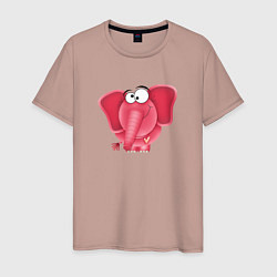 Мужская футболка Розовая слониха Cotton Theme