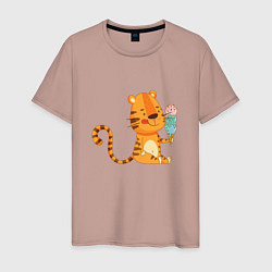 Мужская футболка Тигр с мороженым - символ года