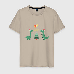 Мужская футболка Динозаврики и елка