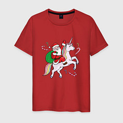 Мужская футболка Дед мороз на единороге 2022