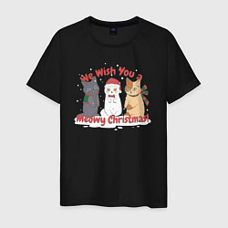 Мужская футболка We Wish You a Meowy Christmas
