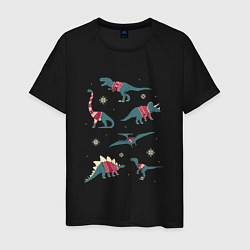 Мужская футболка Динозавры и новый год