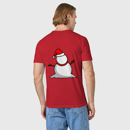 Мужская футболка Двухсторонний снеговик / Красный – фото 4