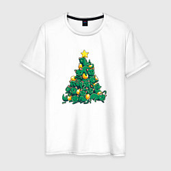 Мужская футболка Christmas Tree Made Of Green Cats