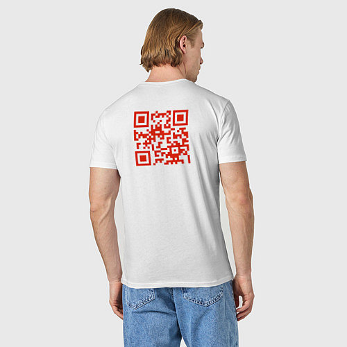 Мужская футболка Keep calm and scan me - fuck off / Белый – фото 4