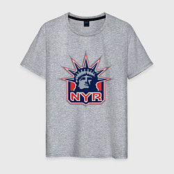 Футболка хлопковая мужская Нью Йорк Рейнджерс New York Rangers, цвет: меланж