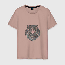 Мужская футболка Символ года тигренок серебристый