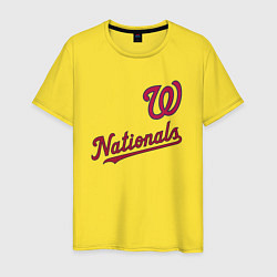 Футболка хлопковая мужская Washington Nationals - baseball team!, цвет: желтый
