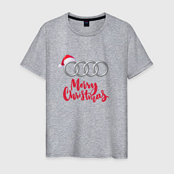 Футболка хлопковая мужская AUDI MERRY CHRISTMAS, цвет: меланж