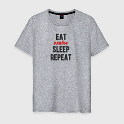 Мужская футболка Eat оливье Sleep Repeat