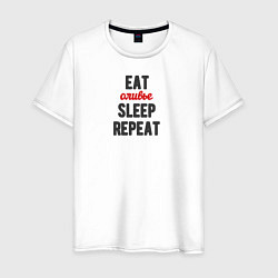 Мужская футболка Eat оливье Sleep Repeat