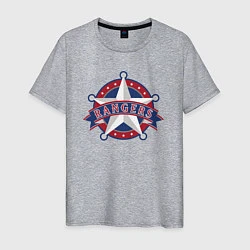 Футболка хлопковая мужская Texas Rangers -baseball team, цвет: меланж