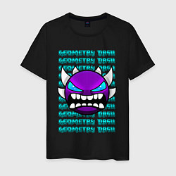 Мужская футболка GEOMETRY DASH ФИОЛЕТОВЫЙ ДЕМОН ГЕОМЕТРИЯ