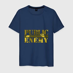 Футболка хлопковая мужская Public Enemy Rap, цвет: тёмно-синий