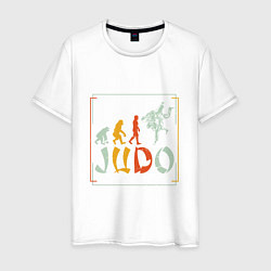 Футболка хлопковая мужская Judo Warriors, цвет: белый