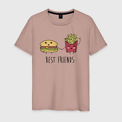 Мужская футболка Hamburger and fries are best friends