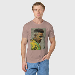 Футболка хлопковая мужская Neymar Junior - Brazil national team, цвет: пыльно-розовый — фото 2