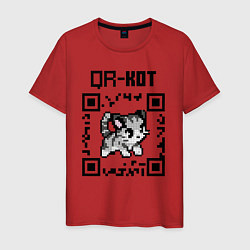 Мужская футболка QR код QR кот