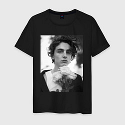 Мужская футболка Timothee Chalamet с розами