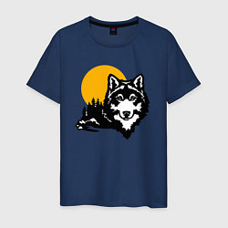 Мужская футболка Волк и солнце