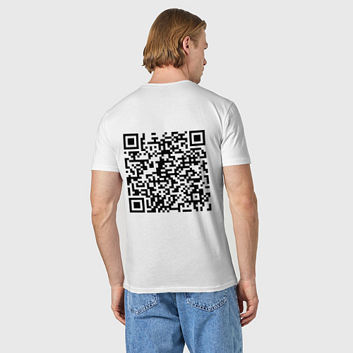 Мужская футболка QR-код Скала Джонсон / Белый – фото 4