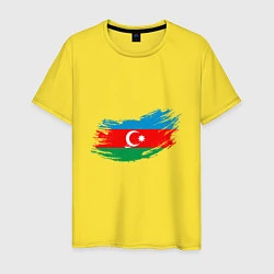Футболка хлопковая мужская Флаг - Азербайджан, цвет: желтый