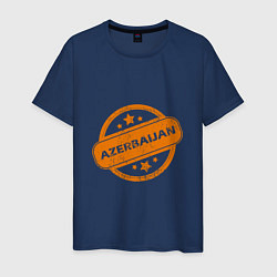 Футболка хлопковая мужская Азербайджан Orange, цвет: тёмно-синий