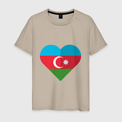 Футболка хлопковая мужская Сердце Азербайджана, цвет: миндальный