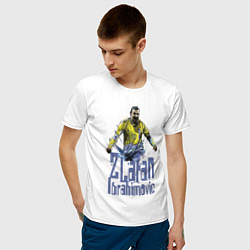 Футболка хлопковая мужская Zlatan Ibrahimovich - Milan цвета белый — фото 2