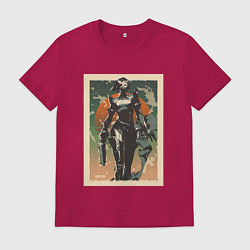 Футболка хлопковая мужская Viper Valorant Art, цвет: маджента