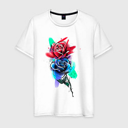 Мужская футболка Красная и синяя розы