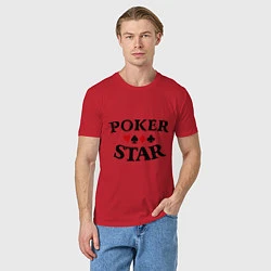 Футболка хлопковая мужская Poker Star, цвет: красный — фото 2