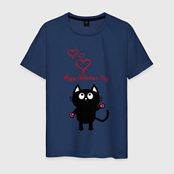 Мужская футболка Cat and Valentines Day
