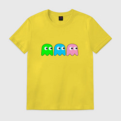 Футболка хлопковая мужская Pac man - play Для двоих, цвет: желтый