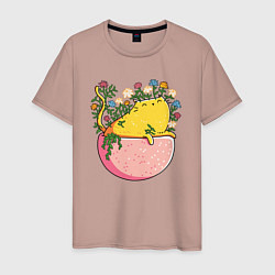 Мужская футболка Цветочный котя