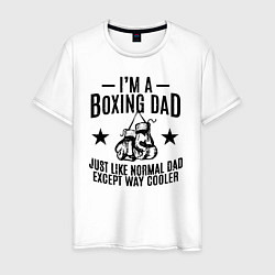 Футболка хлопковая мужская Im a boxing dad, цвет: белый
