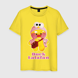 Футболка хлопковая мужская Lalafanfan - утка Лалафан, цвет: желтый
