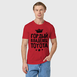 Футболка хлопковая мужская Гордый владелец Toyota, цвет: красный — фото 2
