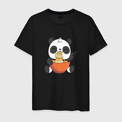 Мужская футболка Cute Panda Eating Ramen