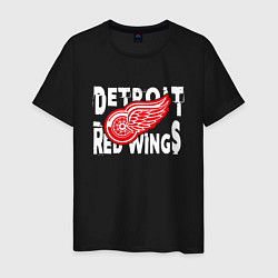 Футболка хлопковая мужская Детройт Ред Уингз Detroit Red Wings, цвет: черный