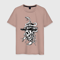 Мужская футболка Череп, скорпион и змея