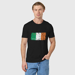 Футболка хлопковая мужская Флаг Ирландии, цвет: черный — фото 2