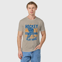 Футболка хлопковая мужская Hockey, цвет: миндальный — фото 2