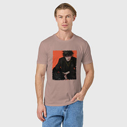 Футболка хлопковая мужская Мегуми, цвет: пыльно-розовый — фото 2